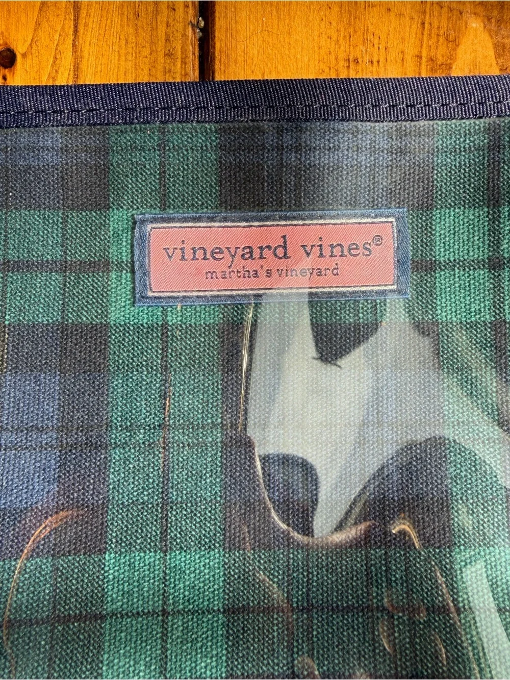 Vineyard Vines Blue & Green Plaid Pouch